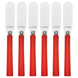 Jogo 6 Espatulas 14cm Para Pate Vermelha